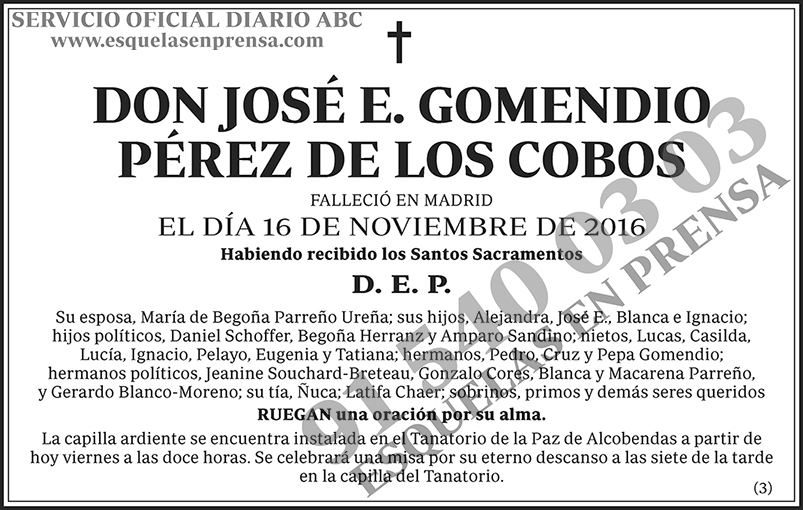José E. Gomendio Pérez de los Cobos